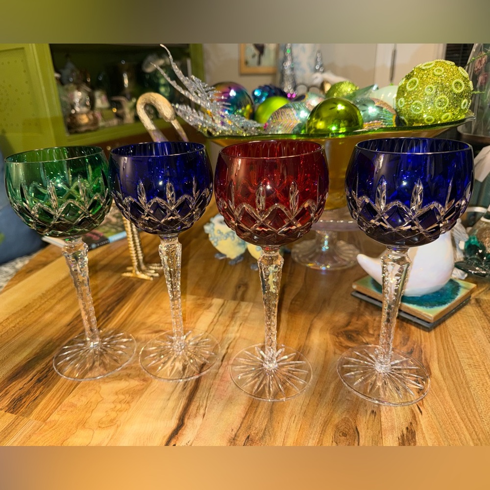 🆕 Ajka Arabella Hand-Cut Hock Crystal Wine Glasses – Set of 4 (Hungary) - Picture 9 of 10